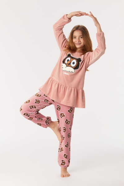 2-8 Yaş Kız Çocuk Pijama-Pdl - 360-Vizon Pembe