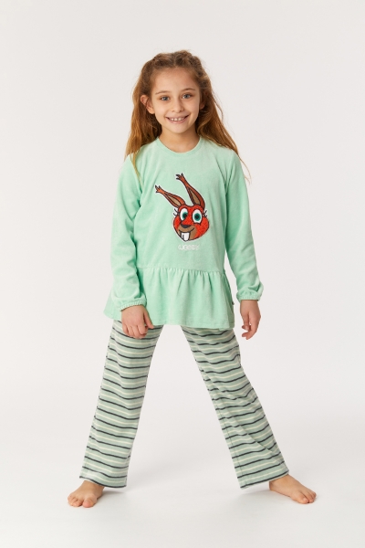 Resim 10-16 Yaş Kız Çocuk Pijama-Pdl - 718-Neptün Yeşili
