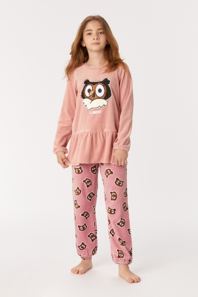 Resim 10-16 Yaş Kız Çocuk Pijama-Pdl - 360-Vizon Pembe