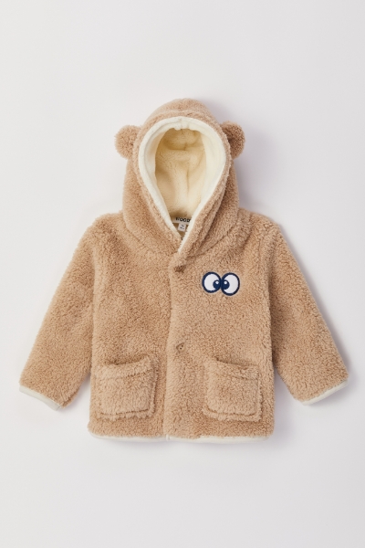 Resim Kapüşonlu Sweatshirt-Jkh - 278-Bej