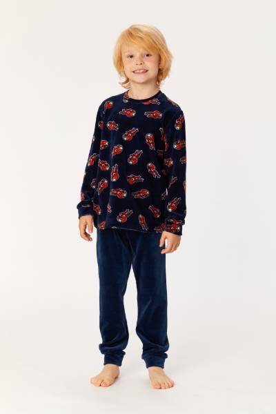 Resim 2-8 Yaş Erkek Çocuk Pijama-Plc - 906-Sincap Desenli Lacivert 