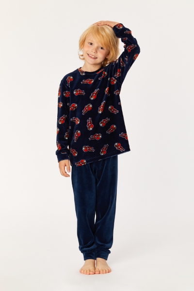 Resim 10-16 Yaş Erkek Çocuk Pijama-Plc - 906-Sincap Desenli Lacivert 