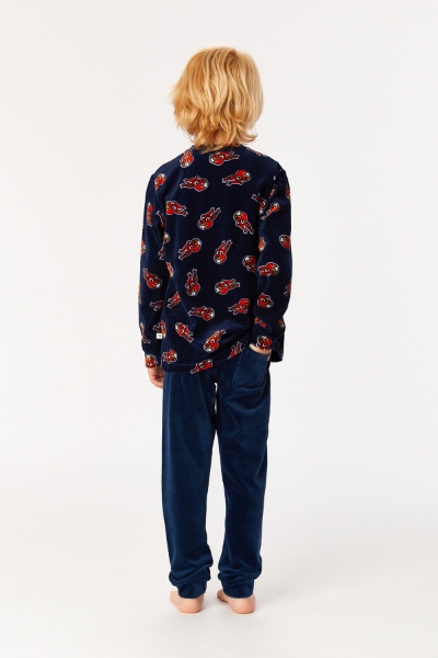 Resim 10-16 Yaş Erkek Çocuk Pijama-Plc - 906-Sincap Desenli Lacivert 