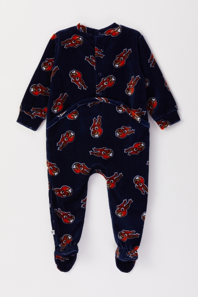 Resim Bebek Tulumu-Rbf - 906-Sincap Desenli Lacivert 