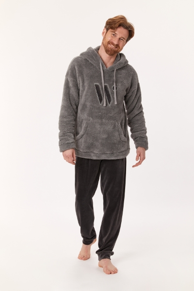 Resim Erkek Pijama-Qha - 157-Küllü Mavi