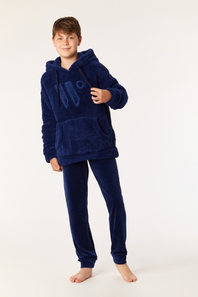 Resim 10-16 Yaş Erkek Çocuk Pijama-Qha - 869-Mor Lacivert