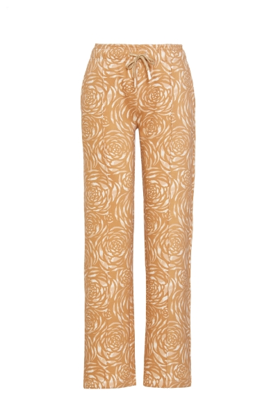 Resim Geniş paça sweat pantolon-Mlh - 983-Tribal Desen Karamel 