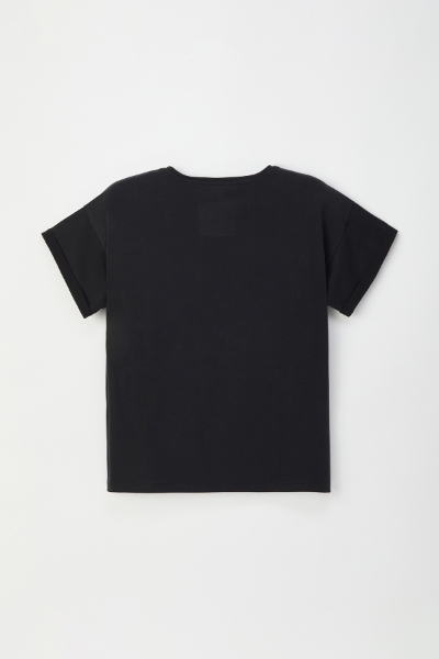 Resim Kadın Tshirt-Slı - 197-Siyah