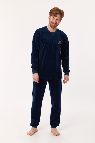 Resim Erkek Pijama-Qpı - 883-Kobalt Mavi