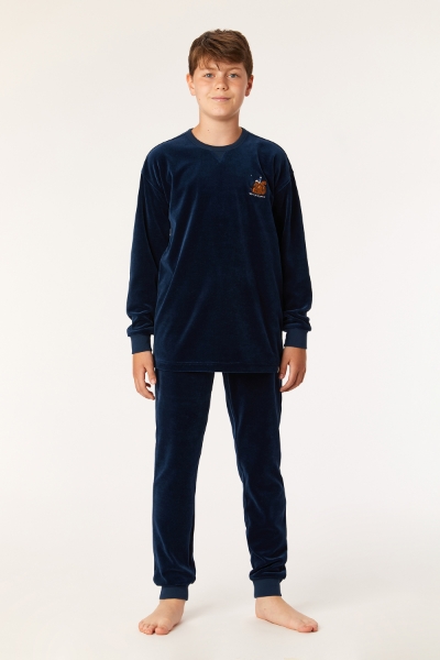 Resim 2-8 Yaş Erkek Çocuk Pijama-Qpı - 883-Kobalt Mavi