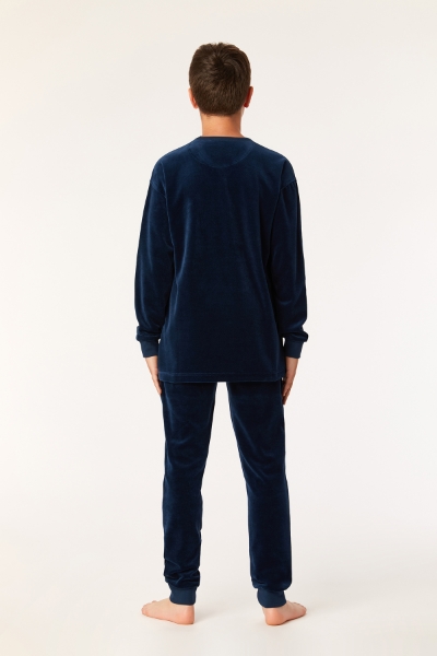 Resim 10-16 Yaş Erkek Çocuk Pijama-Qpı - 883-Kobalt Mavi