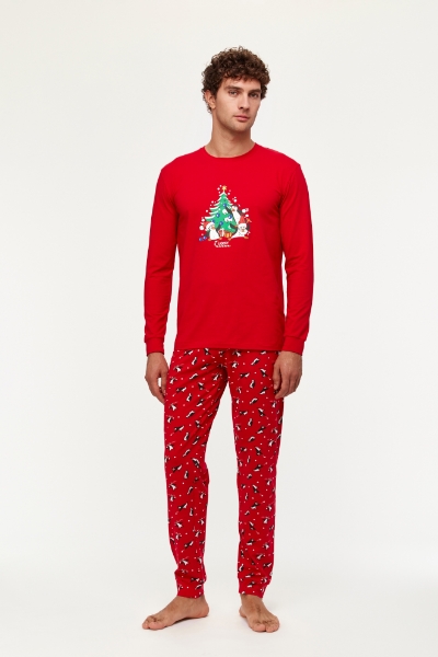 Resim Erkek Pijama-Cpa - 407-Yeni Yıl Kırmızısı
