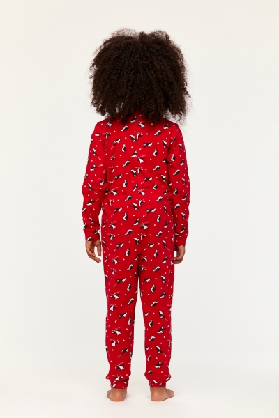 Resim Pamuklu Unisex Tulum-Coa - 955- WOODY XMAS AOP