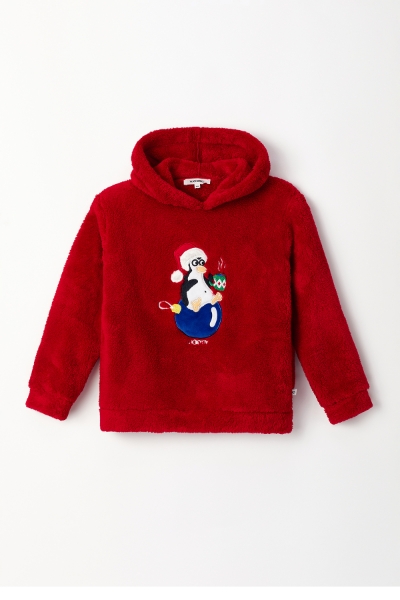 Resim 2-8 Yaş Erkek Çocuk Velsoft Pijama-Cha - 407-Yeni Yıl Kırmızısı