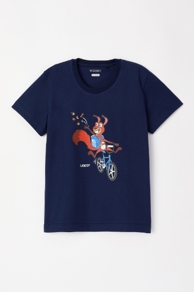 Resim Erkek Pijama-Pks - 883-Kobalt Mavi