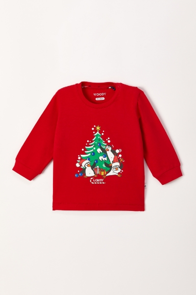 Resim Pamuklu Bebek Pijama-Cpa - 407-Yeni Yıl Kırmızısı