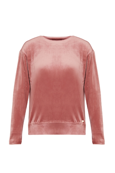 Resim V yaka kadife bluz-Thb - 231