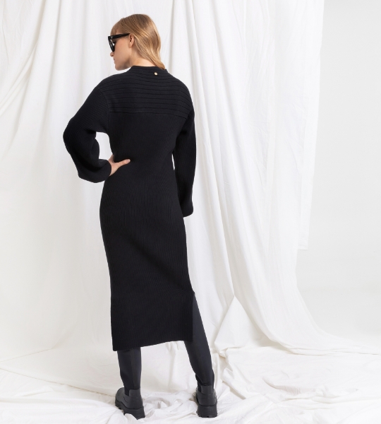 Resim Balıkçı yaka triko uzun elbise-Mda - GNL198