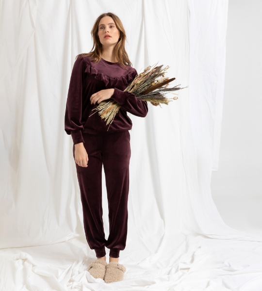 Resim Cep detaylı havuç pantolon-Thd - 333-Şarap Rengi