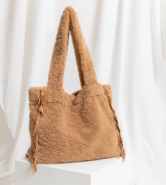 Resim Yapay kürk tote çanta-Tba - 231