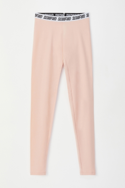 Resim Kadın Tayt-Slk - 446-Toz Pembe