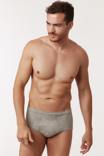 Resim 2’li Erkek Slip-Bmo - 121-Gri  Melanj