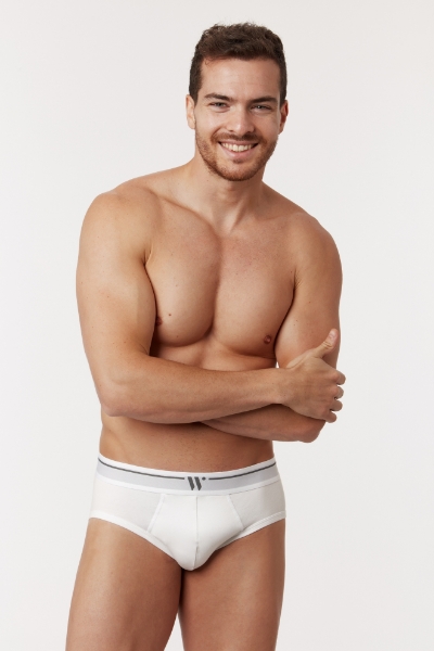 Resim 2’li Erkek Slip-Bmm - 100-Beyaz