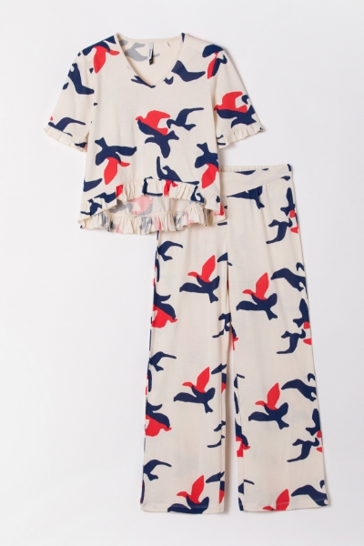 Resim Kadın Pijama-Nzn - 975-Uçan Kuşlar