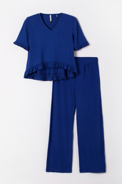 Resim Kadın Pijama-Nzn - 878-Kozmik Lacivert