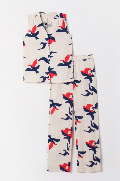 Resim Kadın Pijama-Hkn - 975-Uçan Kuşlar