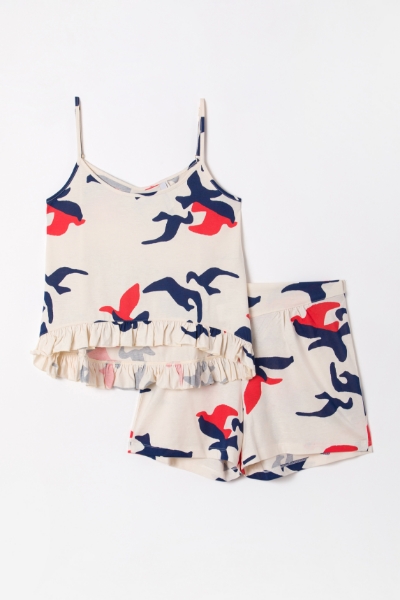 Resim Kadın Pijama-Zlh - 975-Uçan Kuşlar