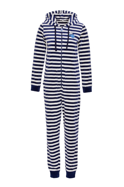 Resim Kadife Unisex Tulum-One - 928-Koyun Temalı Çizgili Lacivert