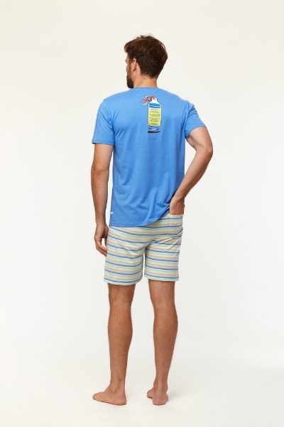 Resim Erkek Pijama-Pss - 866-Deniz Mavisi