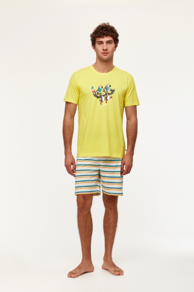 Resim Erkek Pijama-Pss - 651-Sarı
