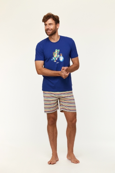 Resim Erkek Pijama-Pss - 856-Soğuk Mavi