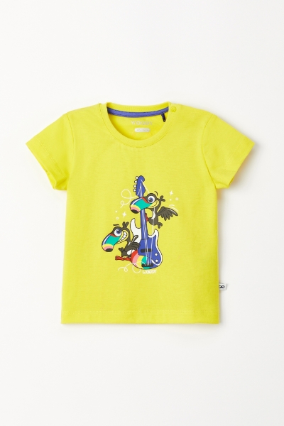 Resim Pamuklu Erkek Bebek Pijama-Pss - 651-Sarı