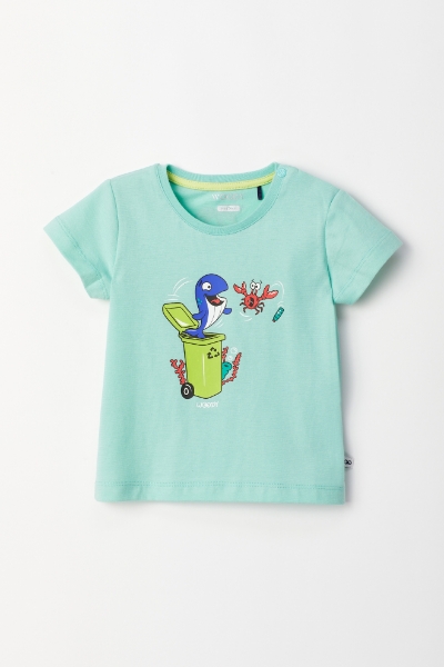 Resim Pamuklu Erkek Bebek Pijama-Pss - 702-Su Yeşili