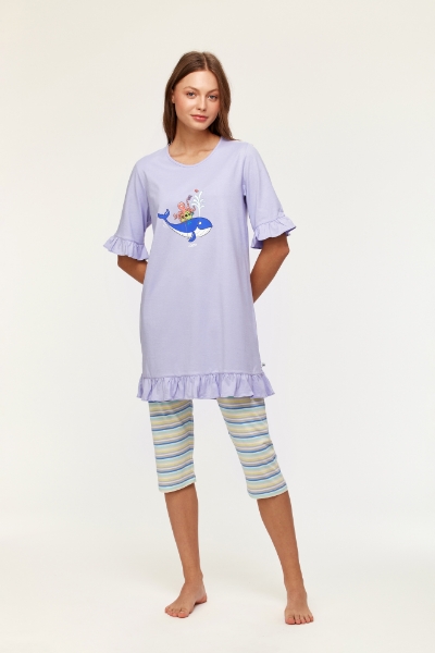 Resim Kadın Pijama-Tun - 306-Lavanta