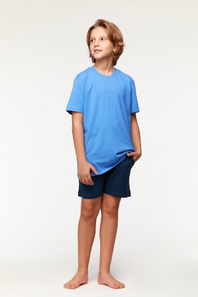 Resim 2-8 Yaş Erkek Çocuk Pijama-Qrs - 866-Deniz Mavisi