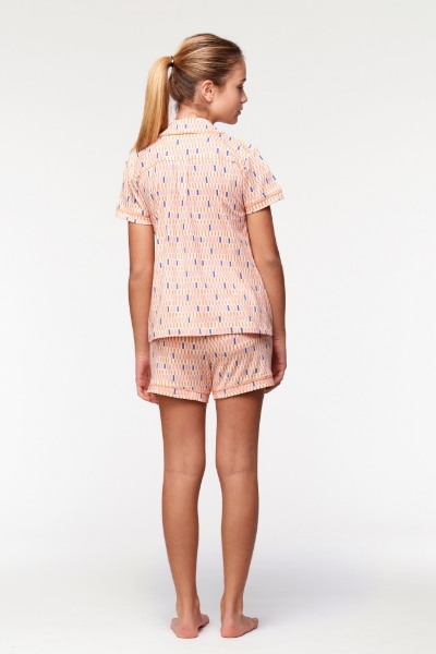 Resim 2-8 Yaş Kız Çocuk Pijama-Ype - 968-Retro Desenli