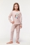 Resim 2-8 Yaş Kız Çocuk Pijama-Pzb - 917-Kaplumbağa Temalı Çizgili Pembe