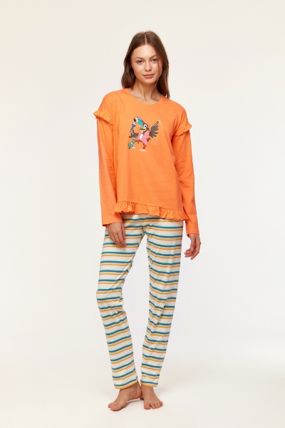 Resim Kadın Pijama-Plg - 539-Papaya Rengi
