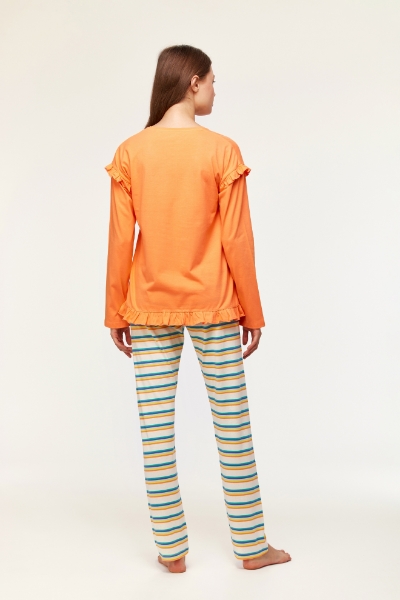 Resim Kadın Pijama-Plg - 539-Papaya Rengi