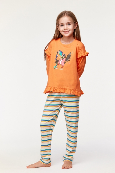 Resim 2-8 Yaş Kız Çocuk Pijama-Plg - 539-Papaya Rengi