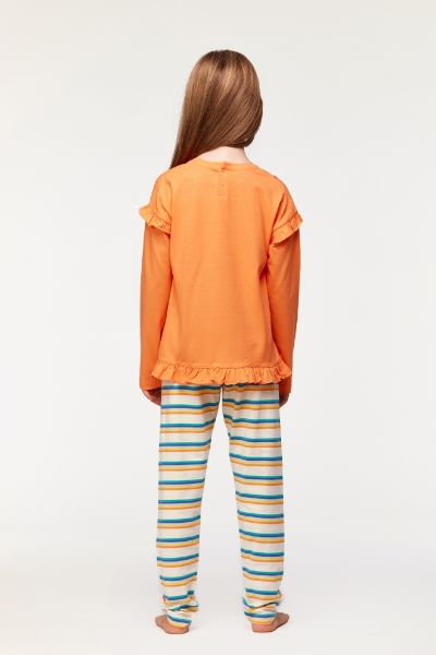 Resim 2-8 Yaş Kız Çocuk Pijama-Plg - 539-Papaya Rengi