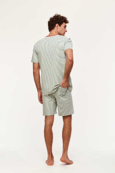 Resim Erkek Pijama-Pza - 914-Kaplumbağa Temalı Çizgili Turuncu