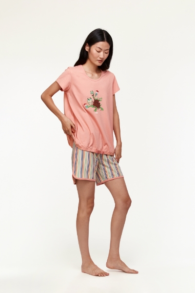 Resim Kadın Pijama-Bst - 491-Pudra Pembesi