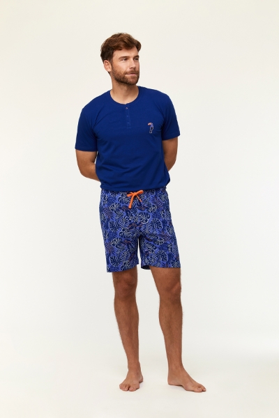 Resim Erkek Pijama-Qpb - 848-Tukan Temalı Lacivert