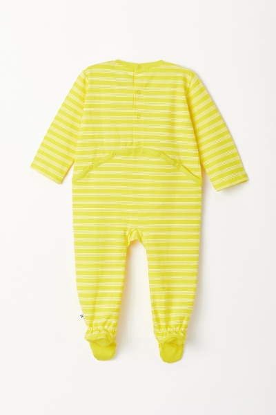 Resim Bebek Tulumu-Rbz - 918-Tukan Temalı Çizgili Sarı