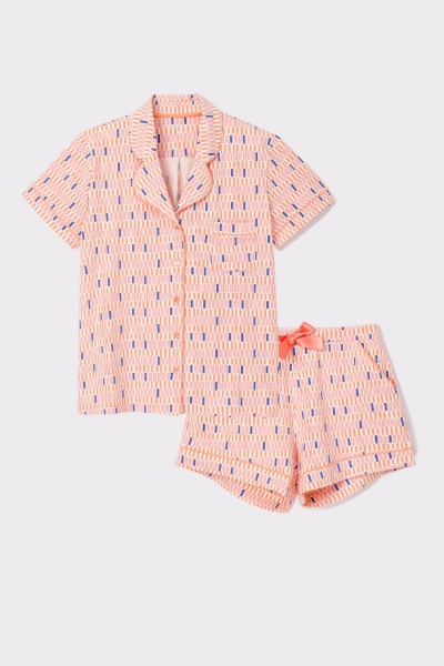 Resim Kadın Pijama-Ype - 968-Retro Desenli